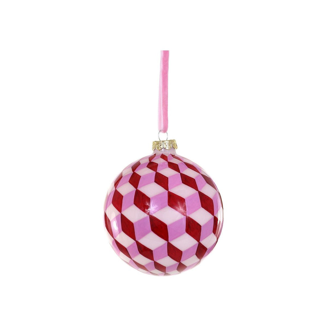 Pink Large Tumbling Block Bauble
