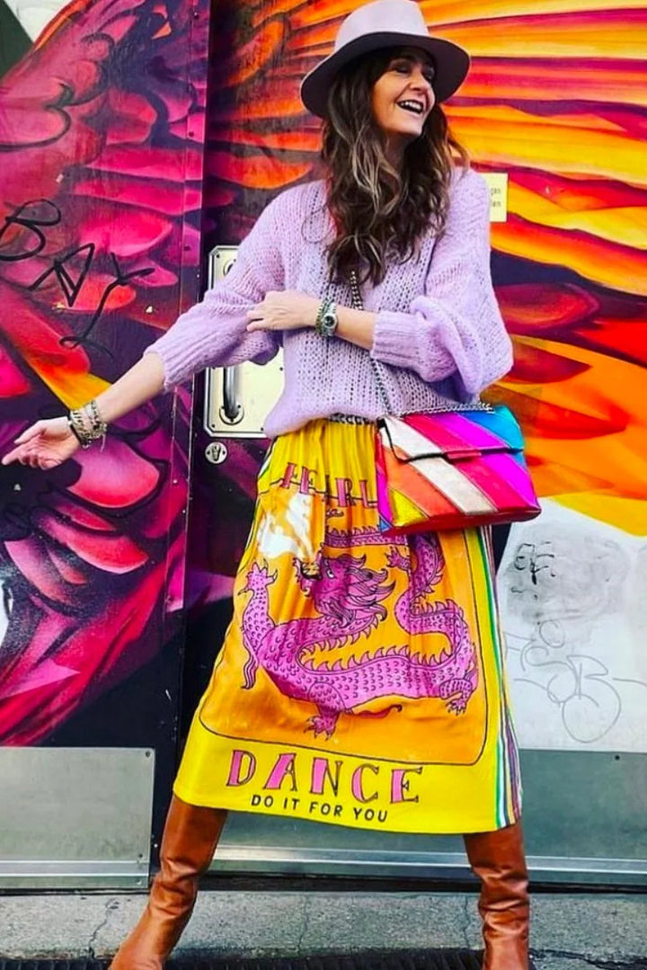 Fearless Dance Alexa Printed Midi Skirt
