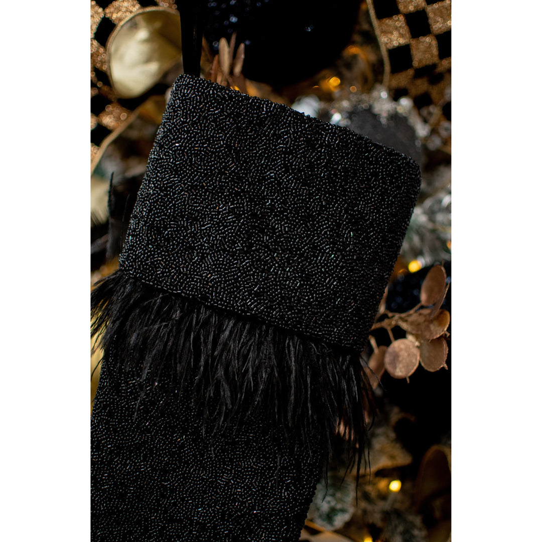 Feather Stocking in Shiny Black