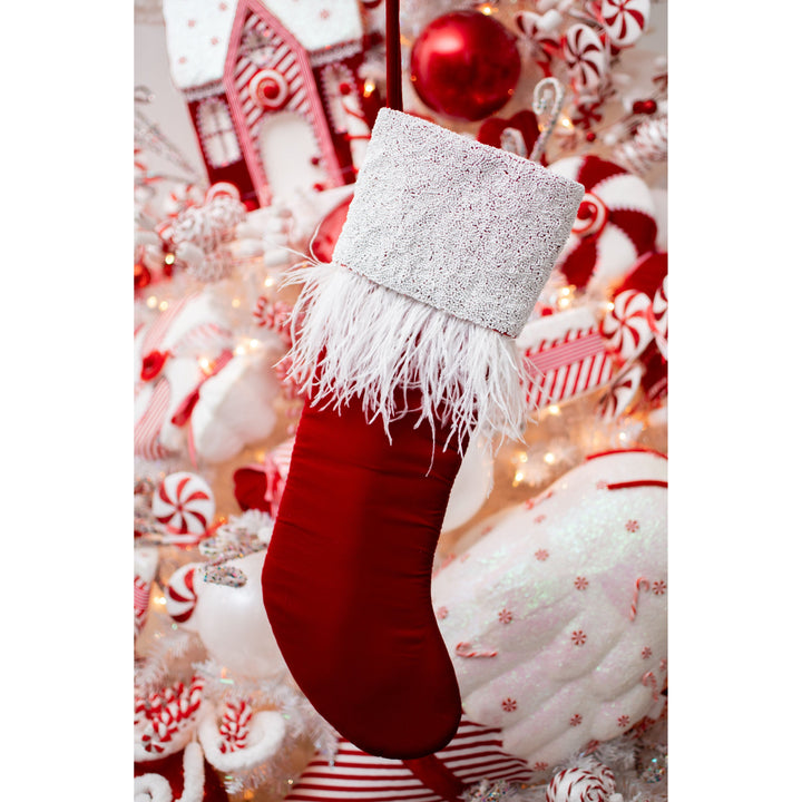 Classic Christmas Two Toned Beaded Cuff