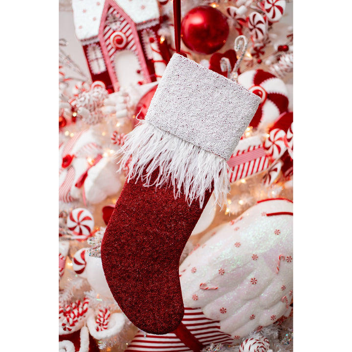 Classic Christmas Two Toned Fully Beaded