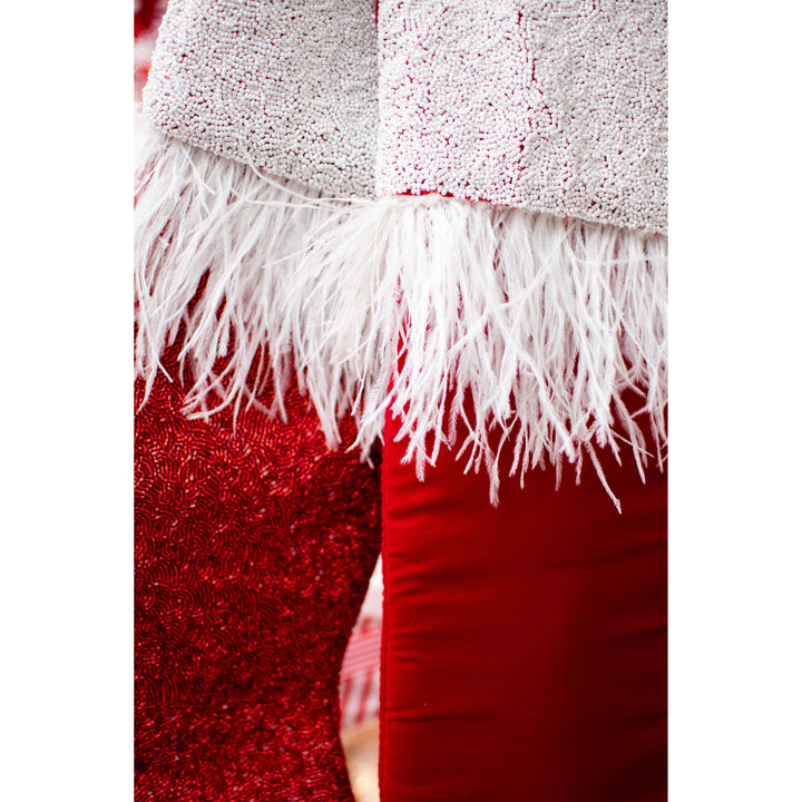 Classic Christmas Two Toned Beaded Cuff