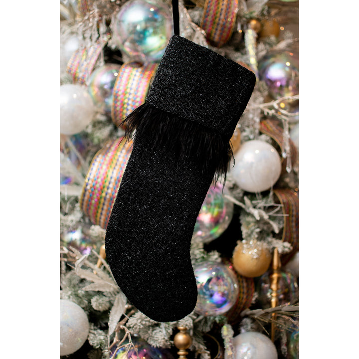 Feather Stocking in Shiny Black