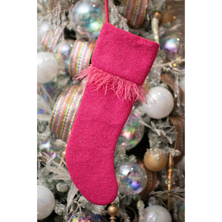Feather Stocking in Matte Hot Girl Pink