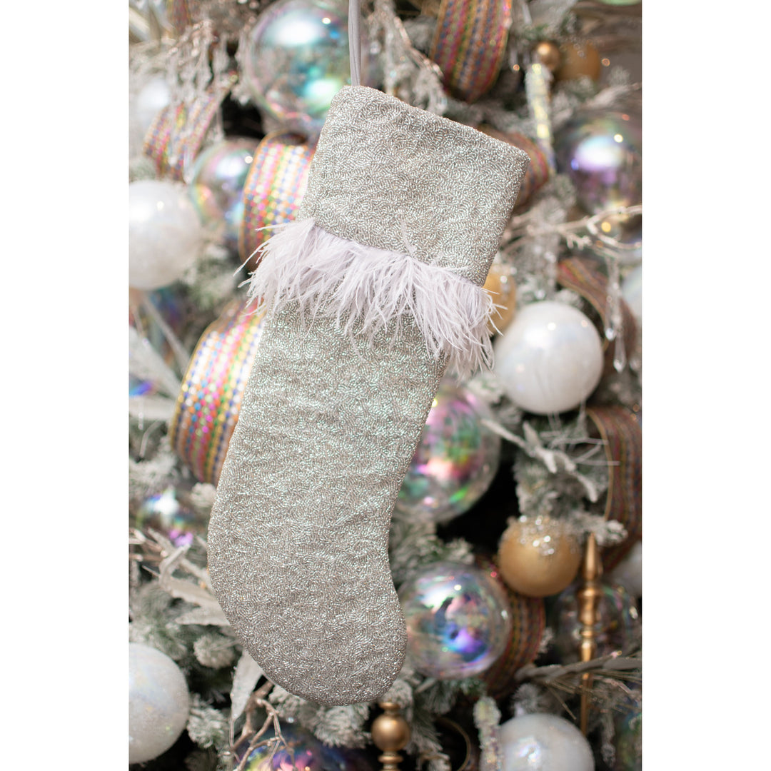 Feather Stocking in Shiny Silver