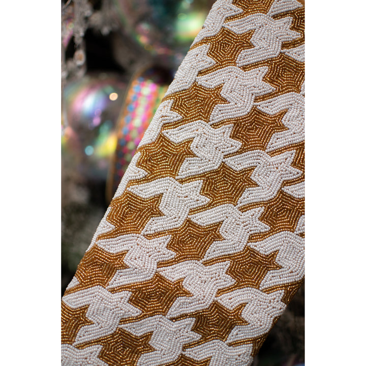 Houndstooth White & Gold