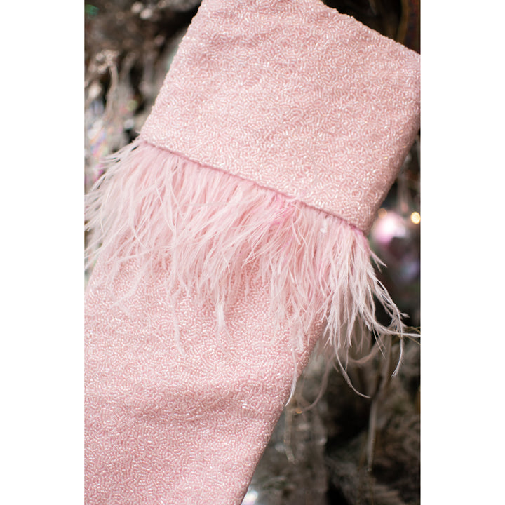 Feather Stocking in Light Pink