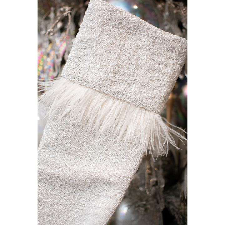Feather Stocking in Shiny White