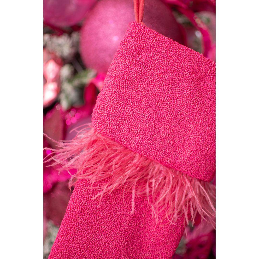 Feather Stocking in Matte Hot Girl Pink