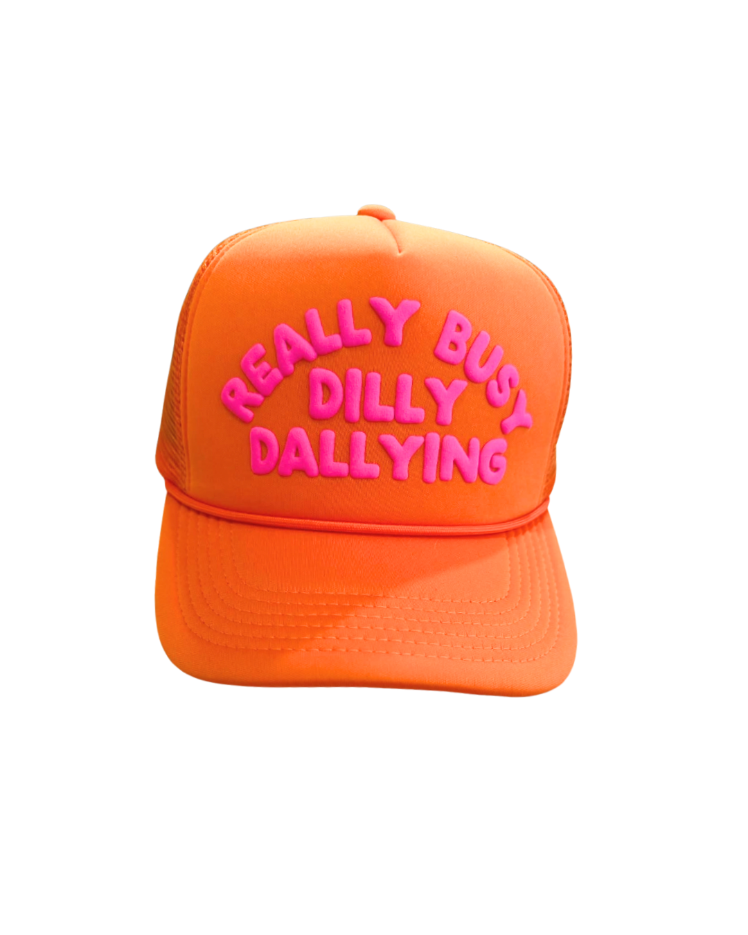 Orange Dilly Dally Trucker Hat
