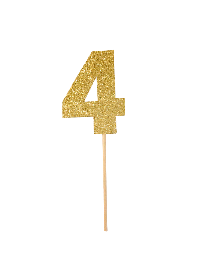 Gold Glitter Number Cake Topper (0-9)