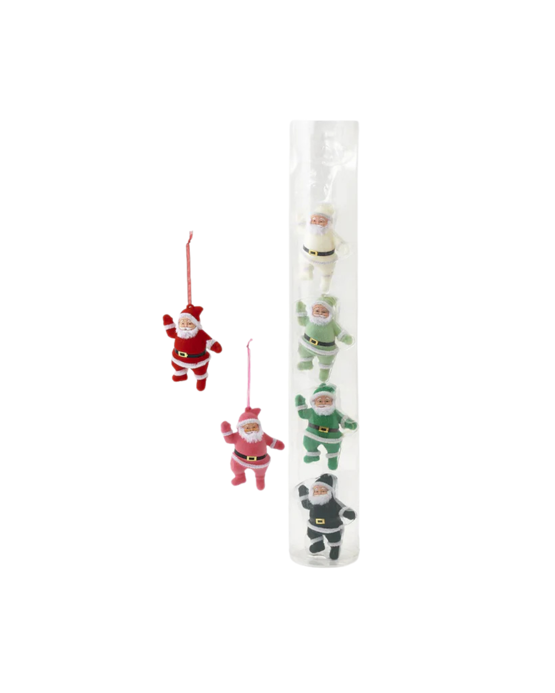 Flocked Santa Ornament