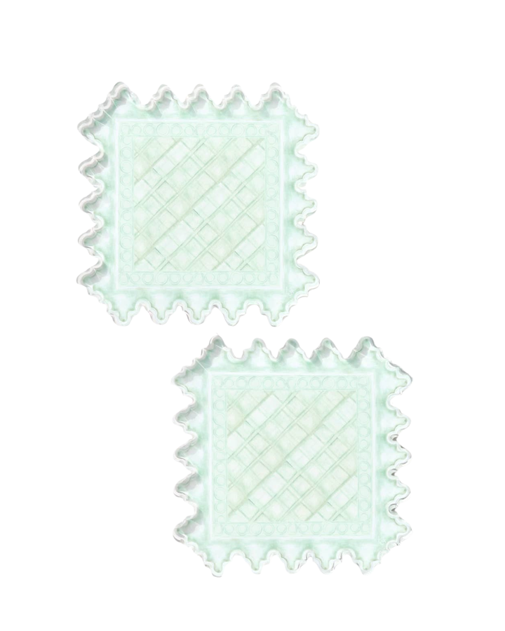 Green & White Coaster