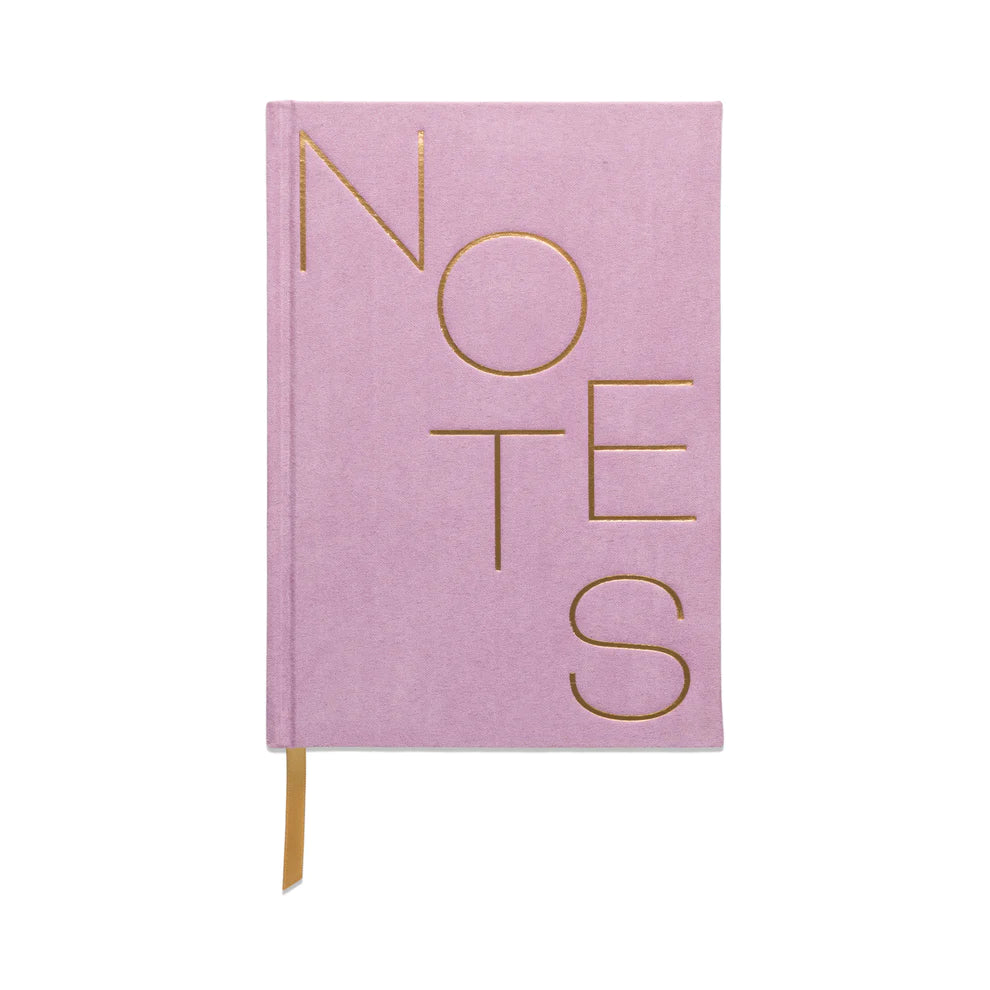 Notes Hard Cover Suede Cloth Journal With Pocket