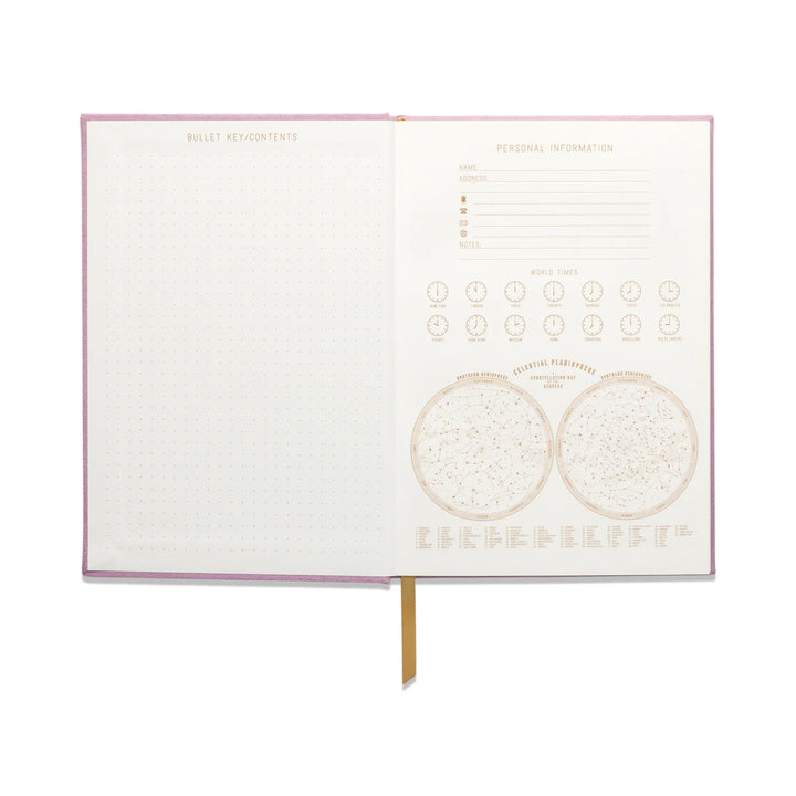 Notes Hard Cover Suede Cloth Journal With Pocket