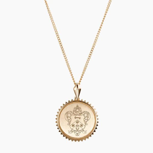 Greek Sunburst Crest Necklace