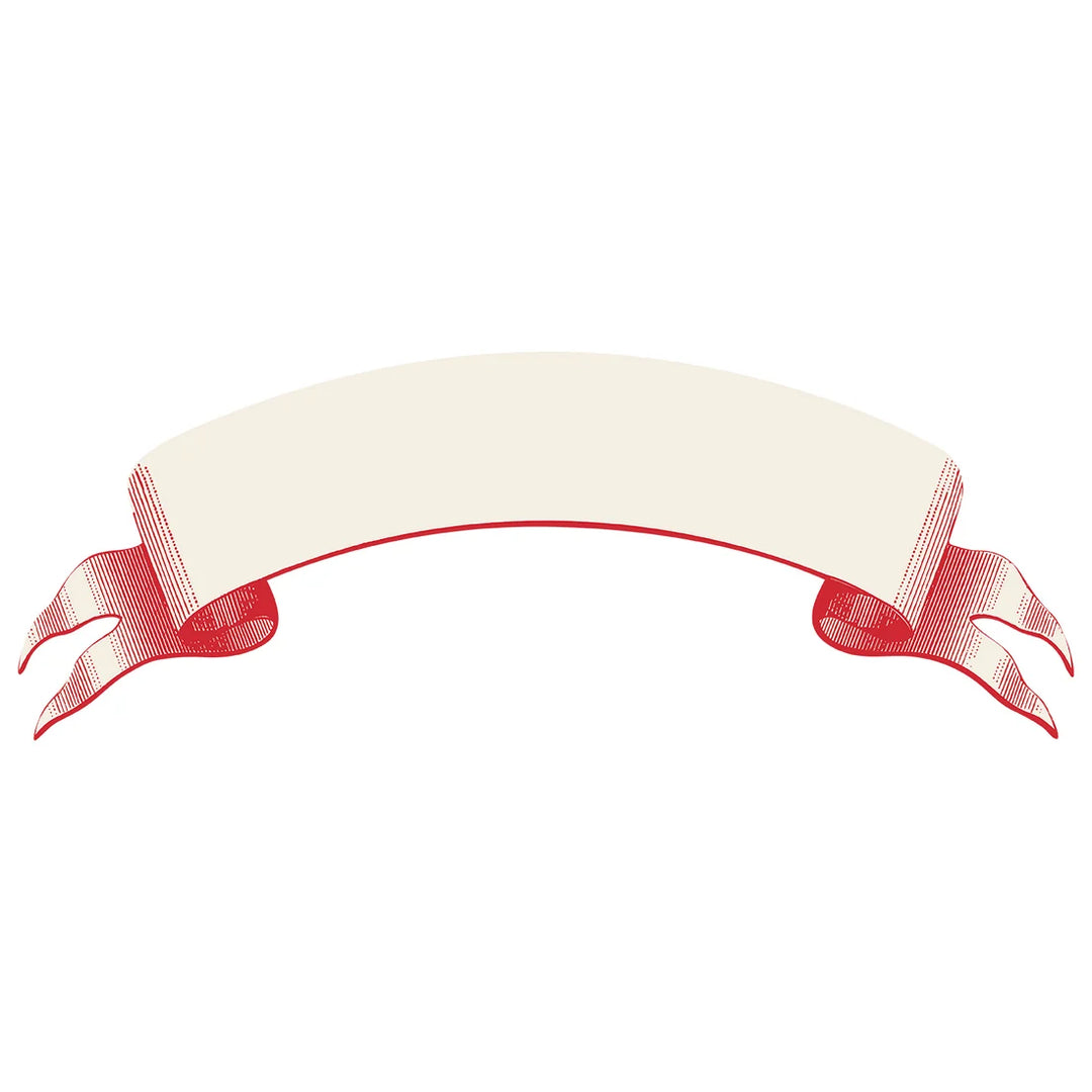 Classic Red Banner Place Cards