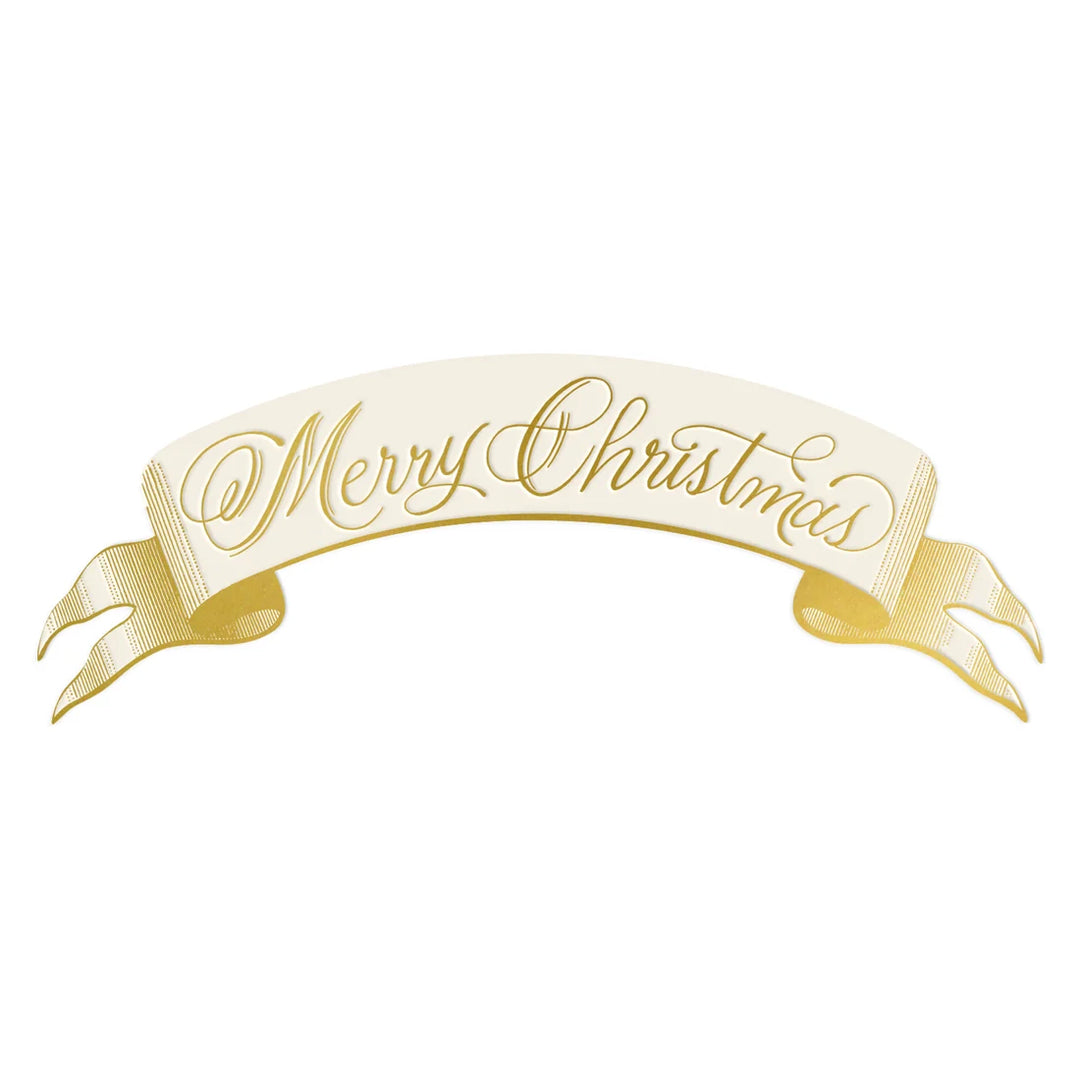 Merry Christmas Banner Place Cards