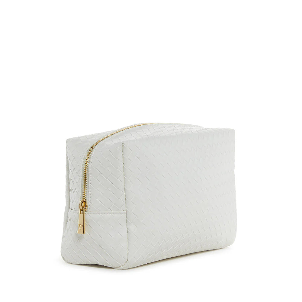 Woven Blanc Cosmetic Bag