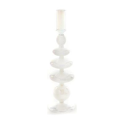 Stacked Disc Candlestick-White