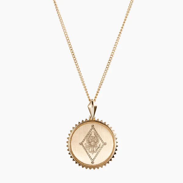 Greek Sunburst Crest Necklace