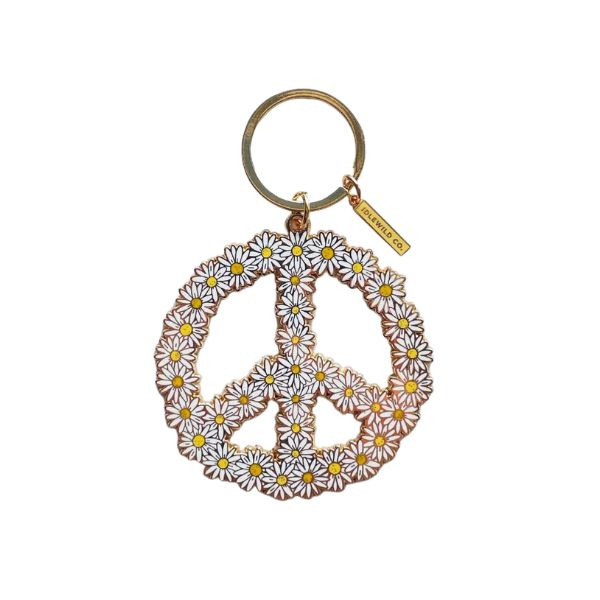 Peace Daisy Keychain