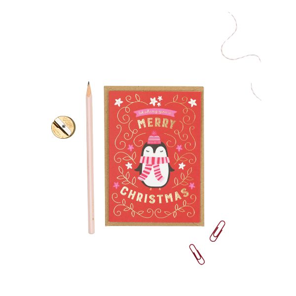 Penguin Merry Christmas Card