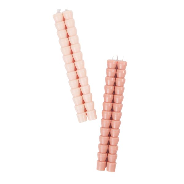 Pink / Blush Unscented Taper Candles (Set of 4)