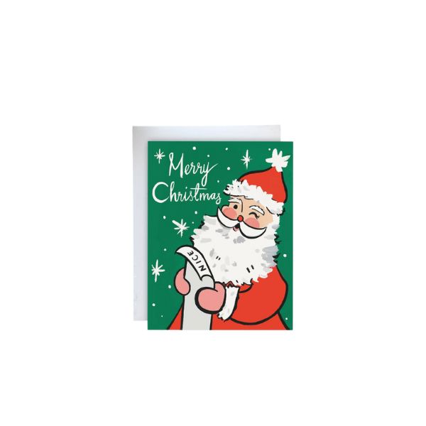 Retro Santa Card - Boxed Set of 8