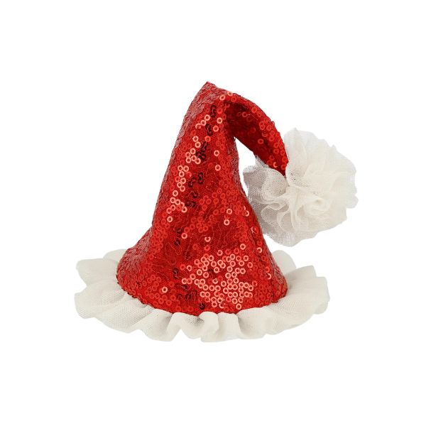 Sequin Santa Hat Hair Clip