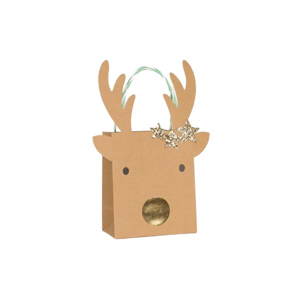Small Reindeer With Stars Gift Bags