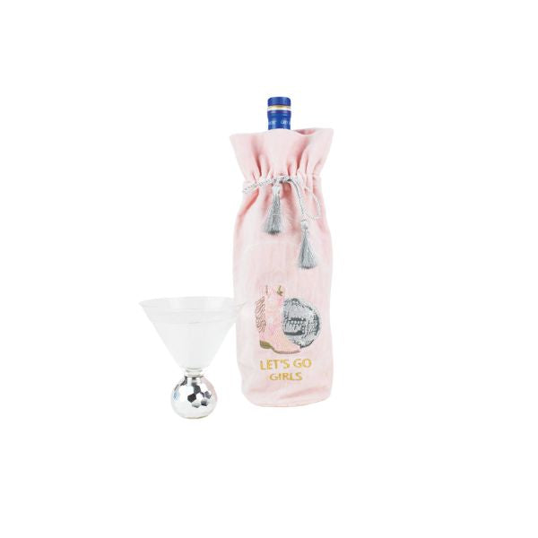 Disco Party Embroidered Wine Bag