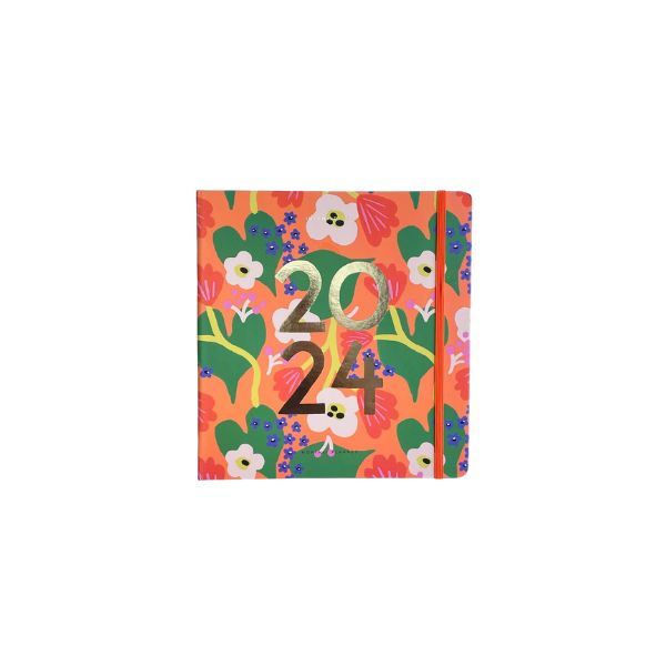 Flame Floral 2024 Hidden Spiral Planner