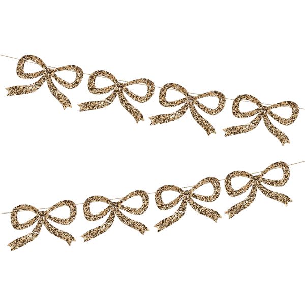 Gold Glitter Bow Garland