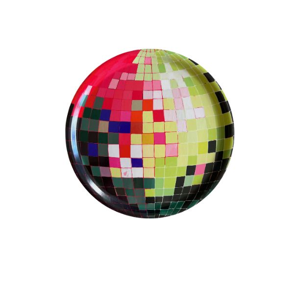 Large Pink and Green Disco Ball Serving