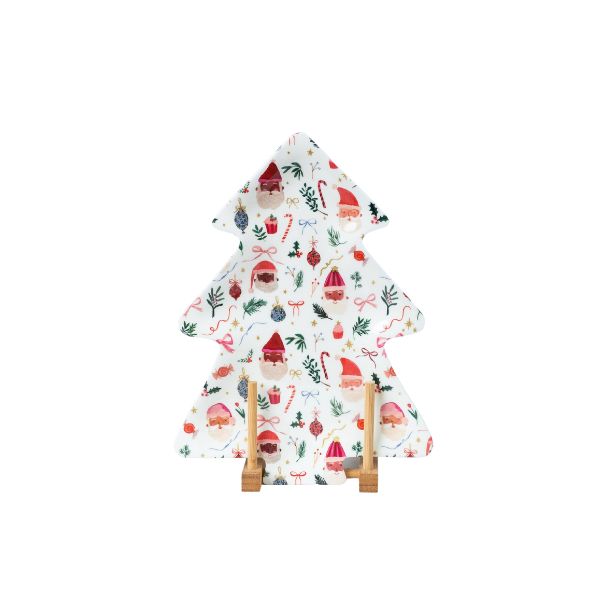 Melamine Santa Christmas Tree Platter