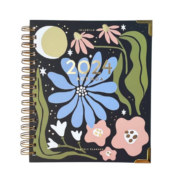 Midnight Fleur 2024 Spiral Bound Planner