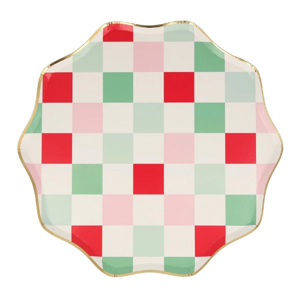 Multi Check Dinner Plates