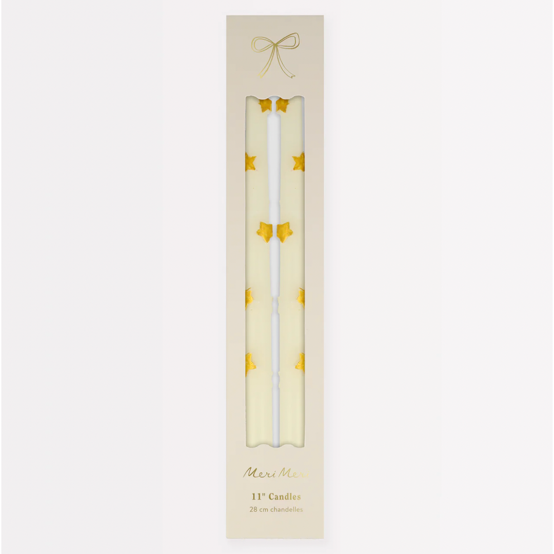 Gold Star Taper Candles
