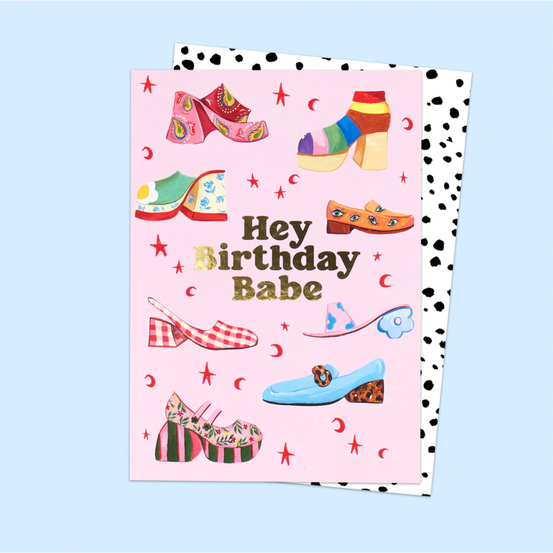Birthday Babe Shoes Card