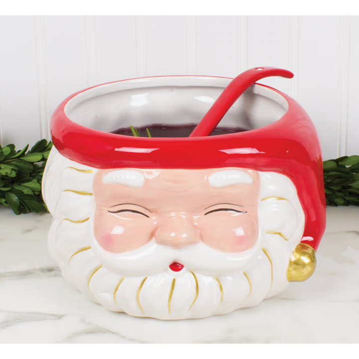 Red Santa Punch Bowl & Ladle
