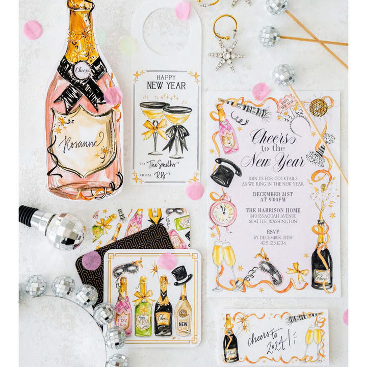 Handpainted New Years Icon Place Card