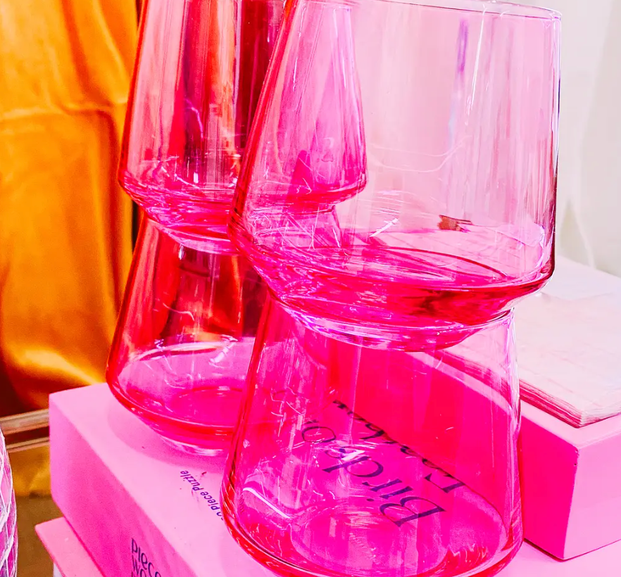 Presley Paige Pink Water Glass