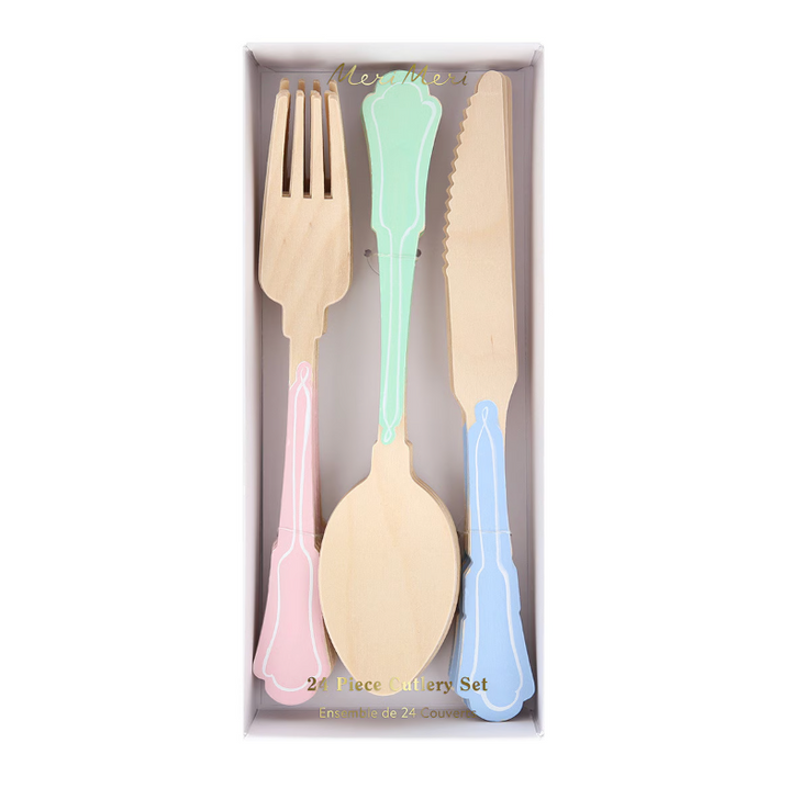Elegant Mixed Color Wooden Cutlery Set