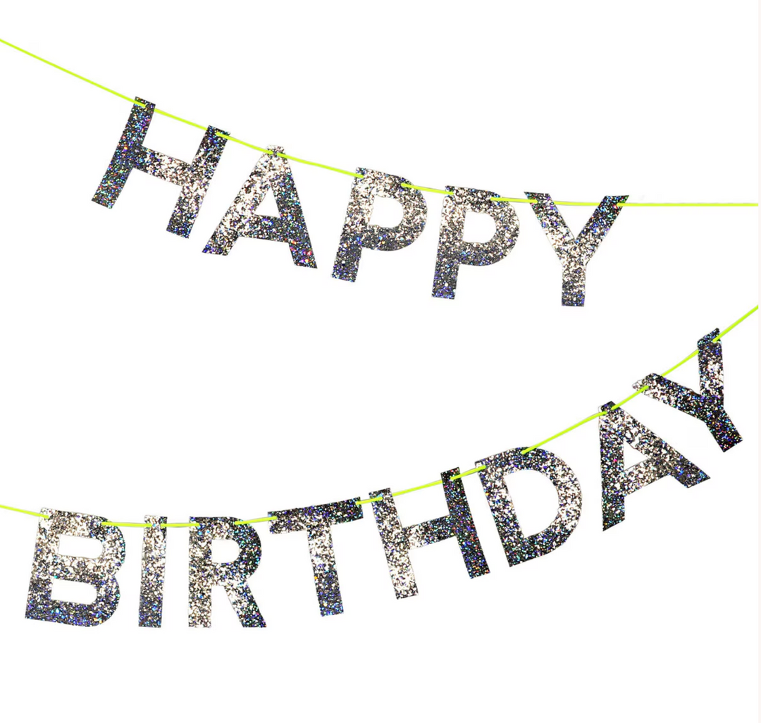 Silver Happy Birthday Garland