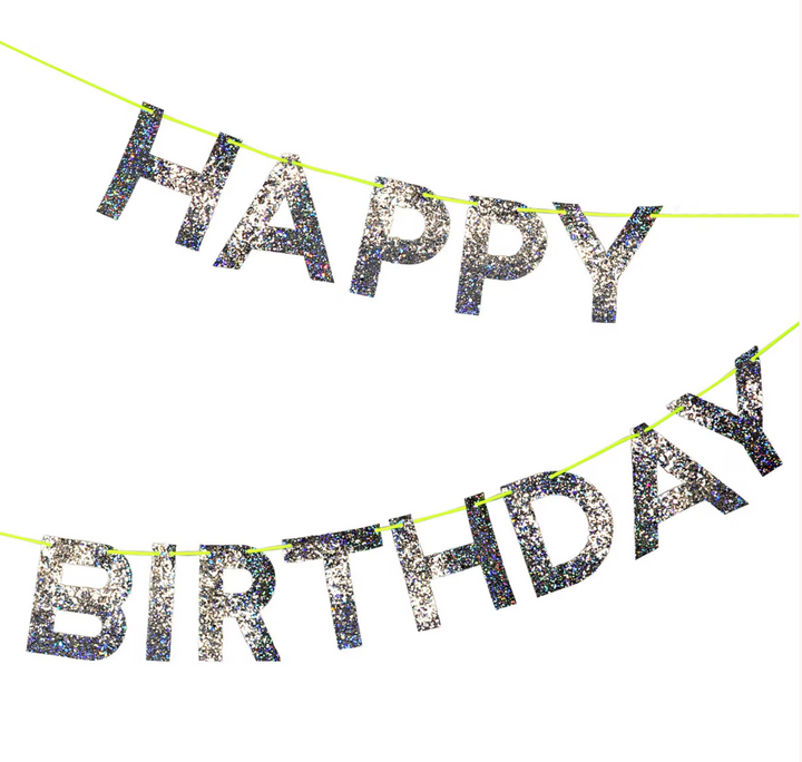 Silver Happy Birthday Garland