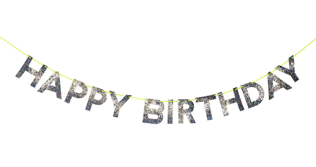 Silver Happy Birthday Garland