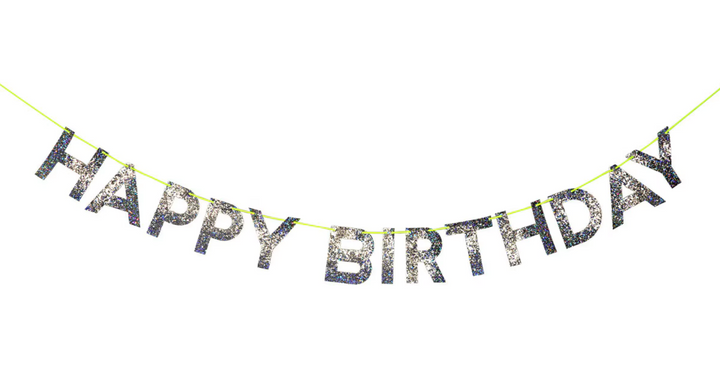 Silver Happy Birthday Garland