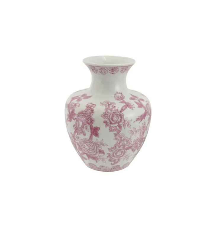 Hand-Painted Floral Vase