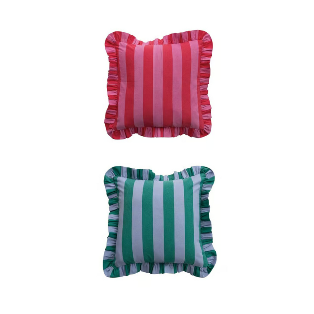 Striped Ruffle Pillow